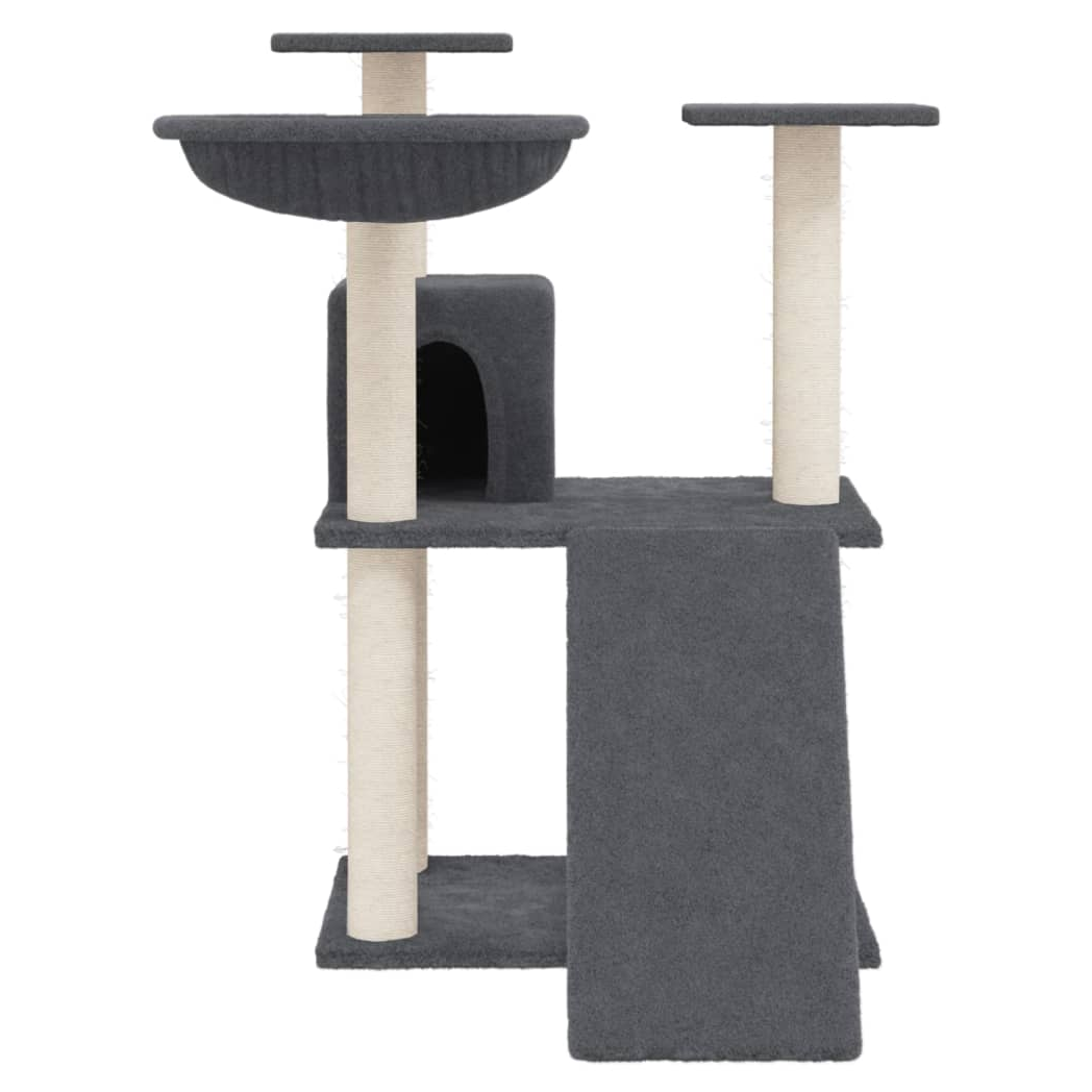 vidaXL Cat Tree 83cm – Cream Scratching Post Tower with Sisal, Activity Centre - Picture 8 of 20