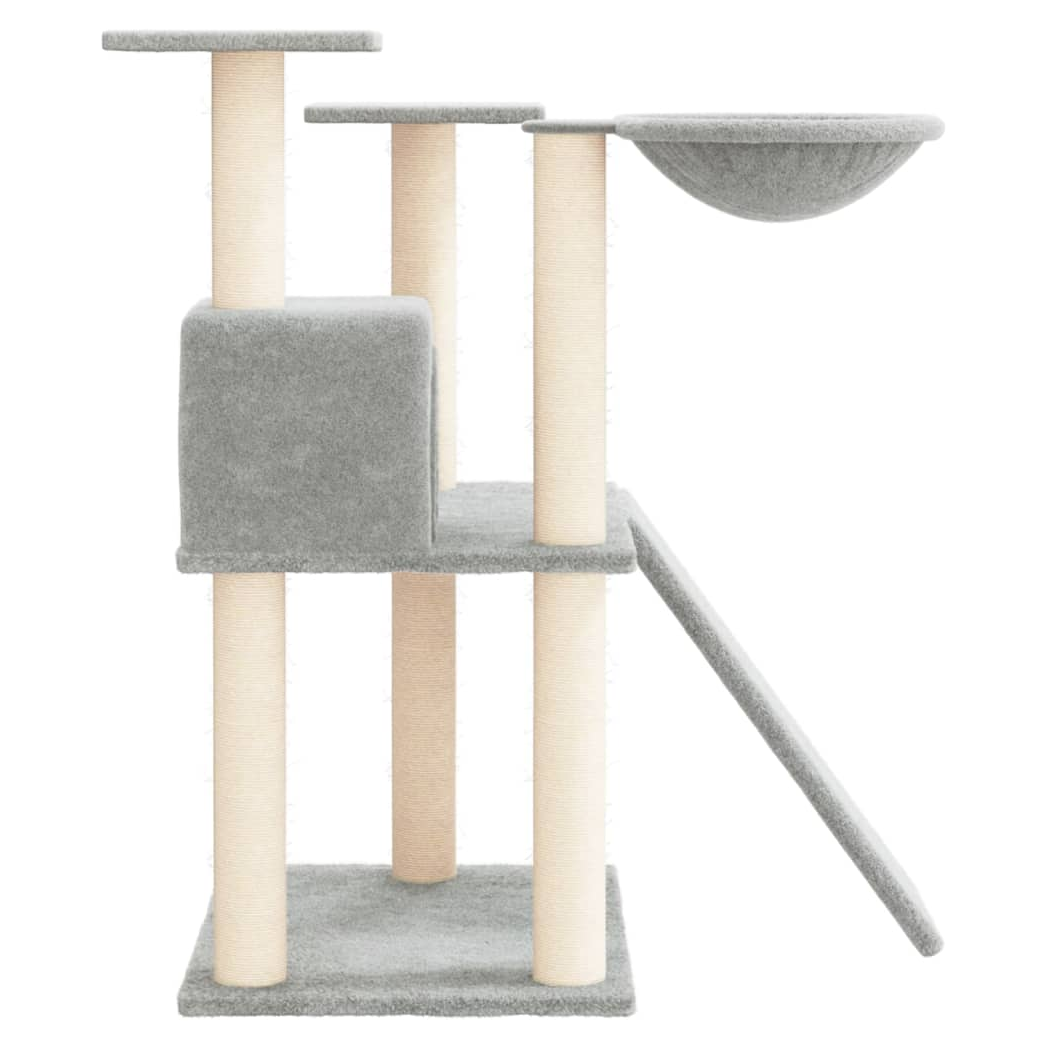 vidaXL Cat Tree 83cm – Cream Scratching Post Tower with Sisal, Activity Centre - Picture 14 of 20