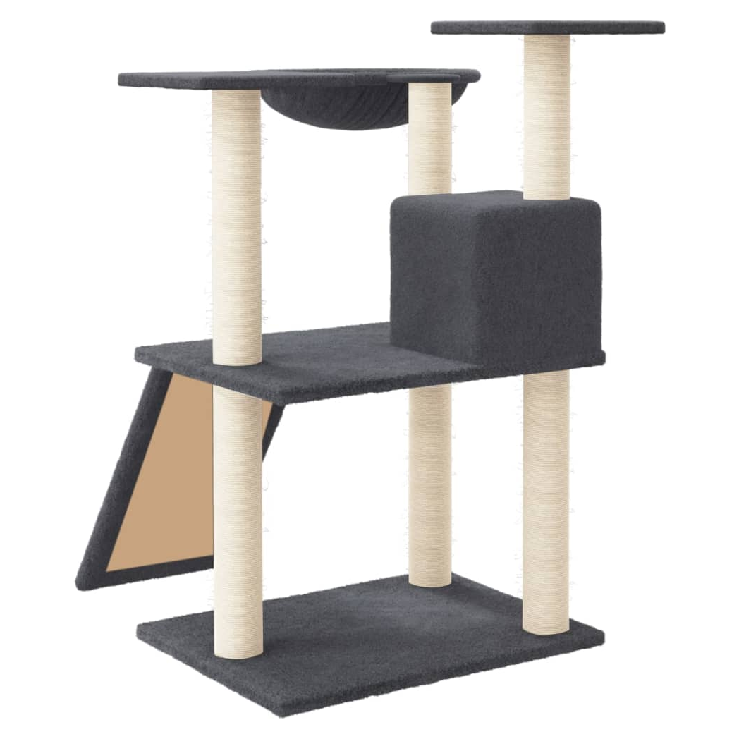 vidaXL Cat Tree 83cm – Cream Scratching Post Tower with Sisal, Activity Centre - Picture 10 of 20