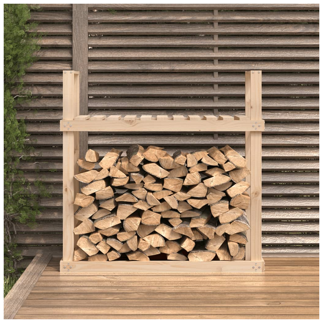 Porta Legna da Ardere 110x35x108,5 cm Legno Massello di Pino - Foto 33 di 35