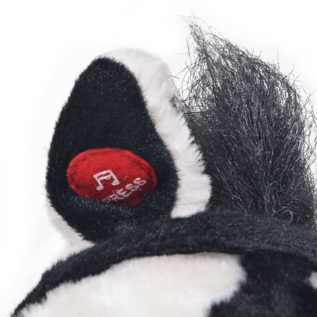 vidaXL Standing Plush Toy Horse Black and White XXL Kids Riding Stuffed