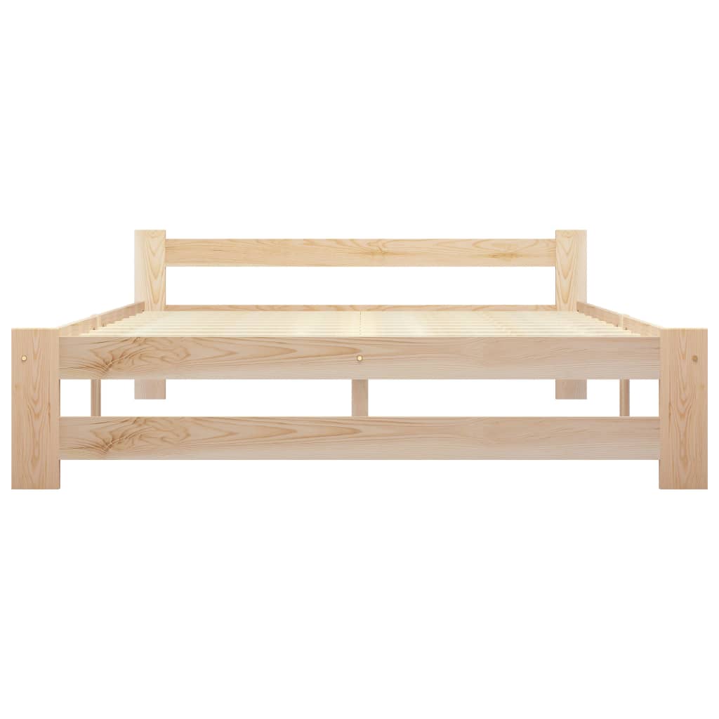 SOLID PINE WOOD Bed Frame 140x200 cm Light Brown 140 x 200 cm £137.63 ...