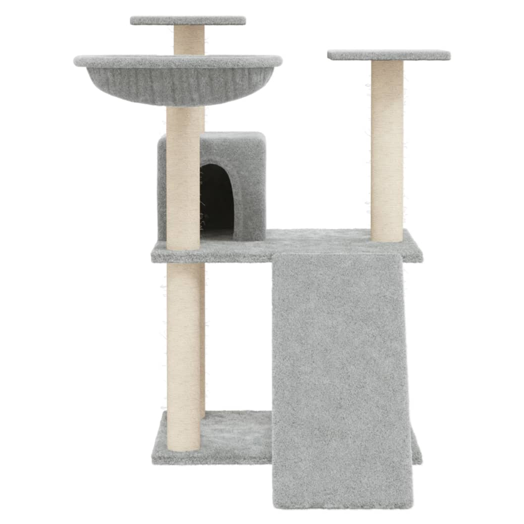 vidaXL Cat Tree 83cm – Cream Scratching Post Tower with Sisal, Activity Centre - Picture 13 of 20