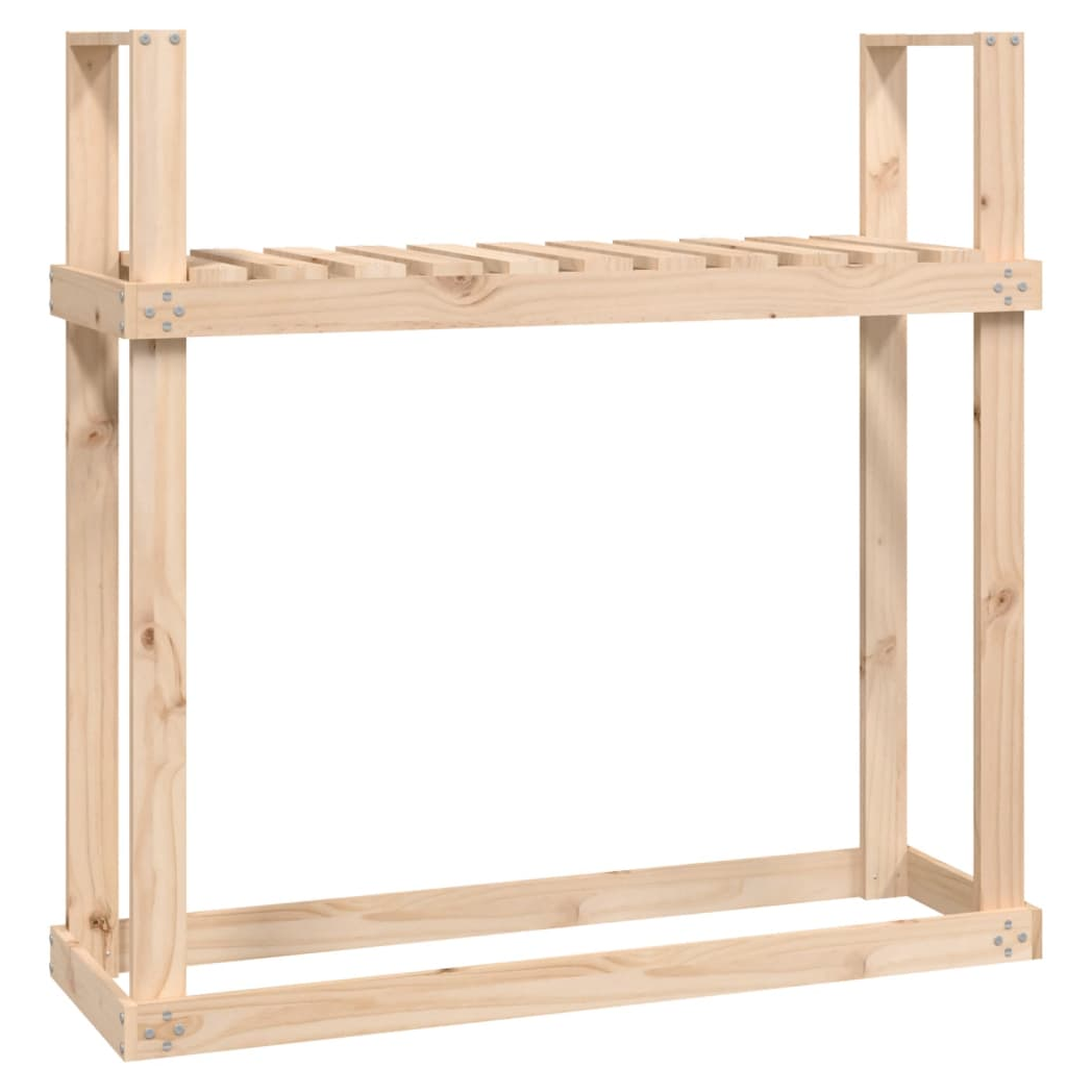 Porta Legna da Ardere 110x35x108,5 cm Legno Massello di Pino - Foto 32 di 35