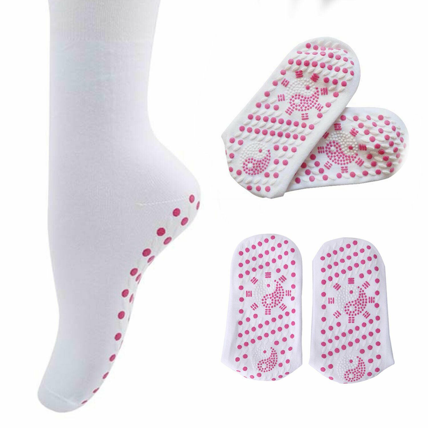 Envie Tourmaline Magnetic Health Socks - White