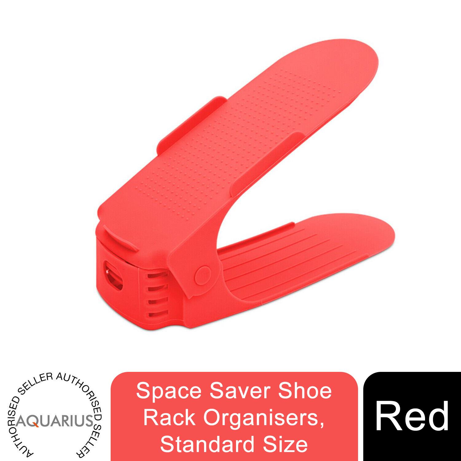 Haven Space Saver Shoe Rack Organiser Standard Size Easy To Clean & Sturdy, Red