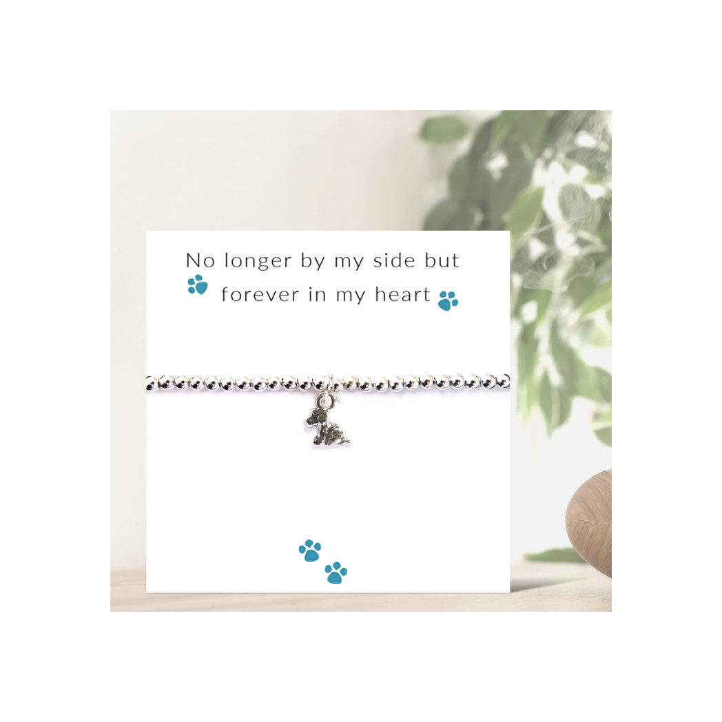 Aye Do Gifts Sterling Silver Dog Memorial Bracelet - Heart Paw Charm