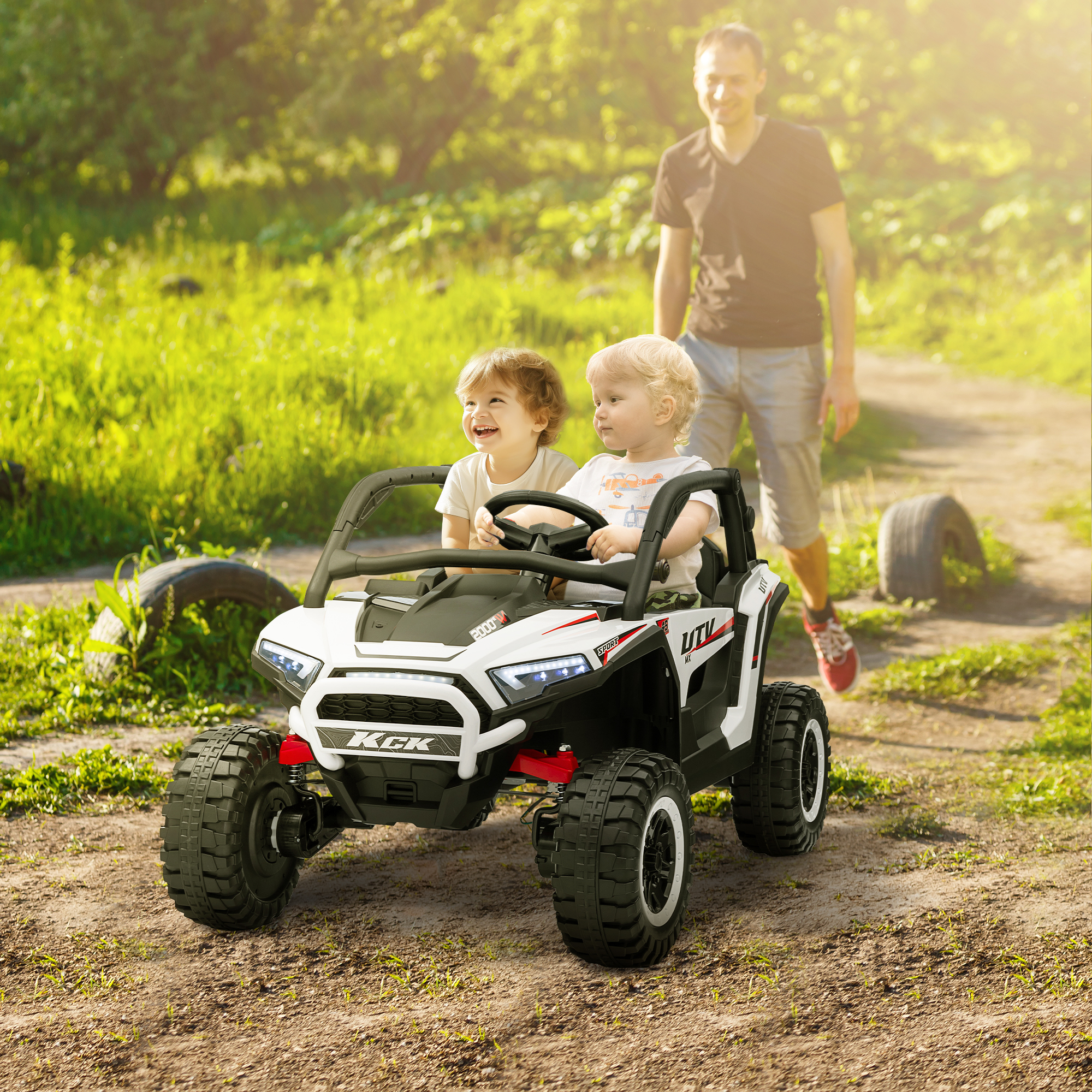 AIYAPLAY 2-Seater 24V Ride-On Truck with Spring Suspension for Kids - Picture 20 of 27