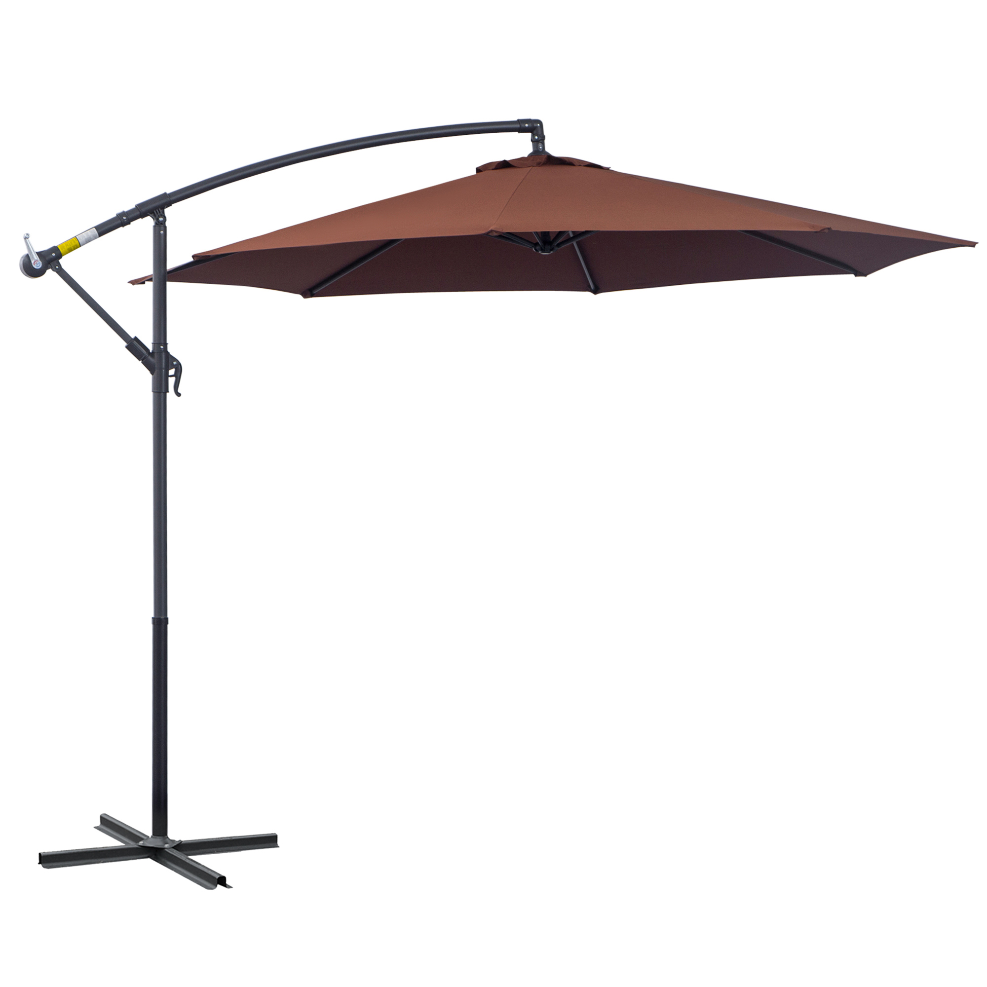  3 M Hanging Umbrella Parasol-Coffee