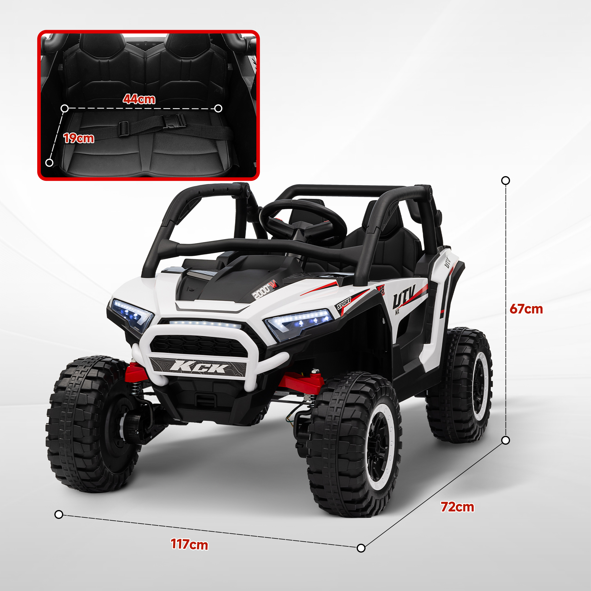 AIYAPLAY 2-Seater 24V Ride-On Truck with Spring Suspension for Kids - Picture 21 of 27