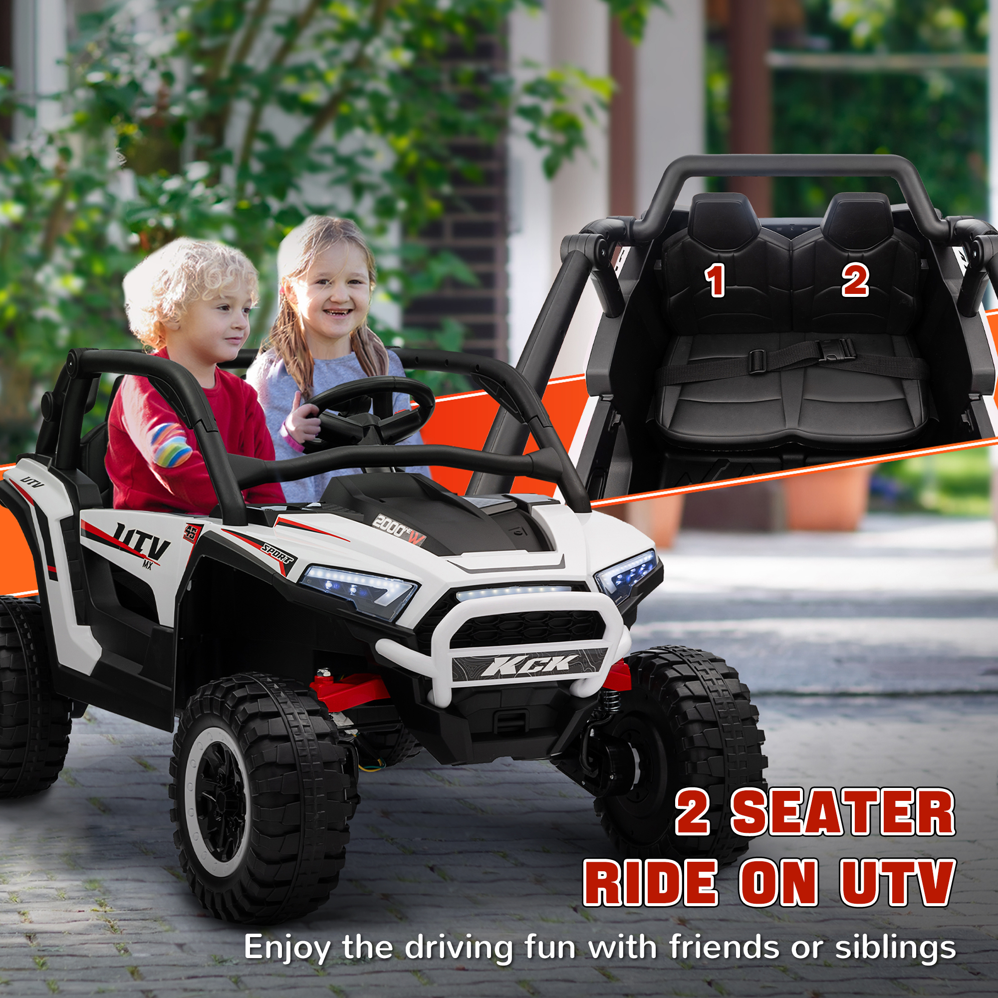 AIYAPLAY 2-Seater 24V Ride-On Truck with Spring Suspension for Kids - Picture 22 of 27