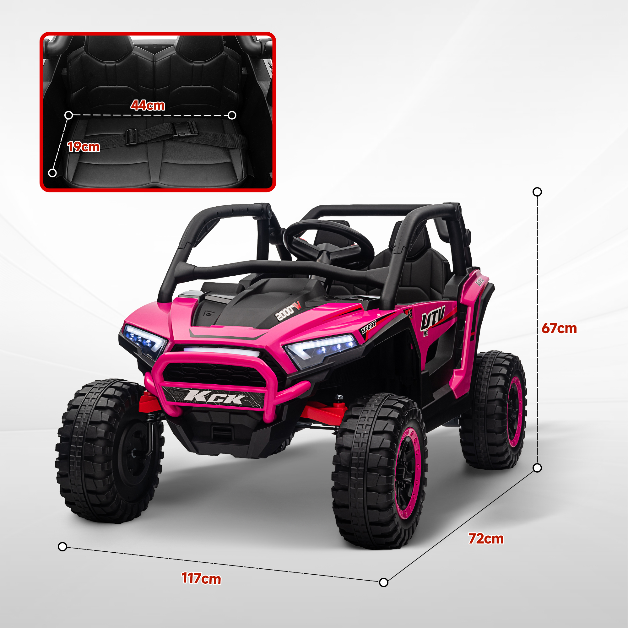 AIYAPLAY 2-Seater 24V Ride-On Truck with Spring Suspension for Kids - Picture 12 of 27
