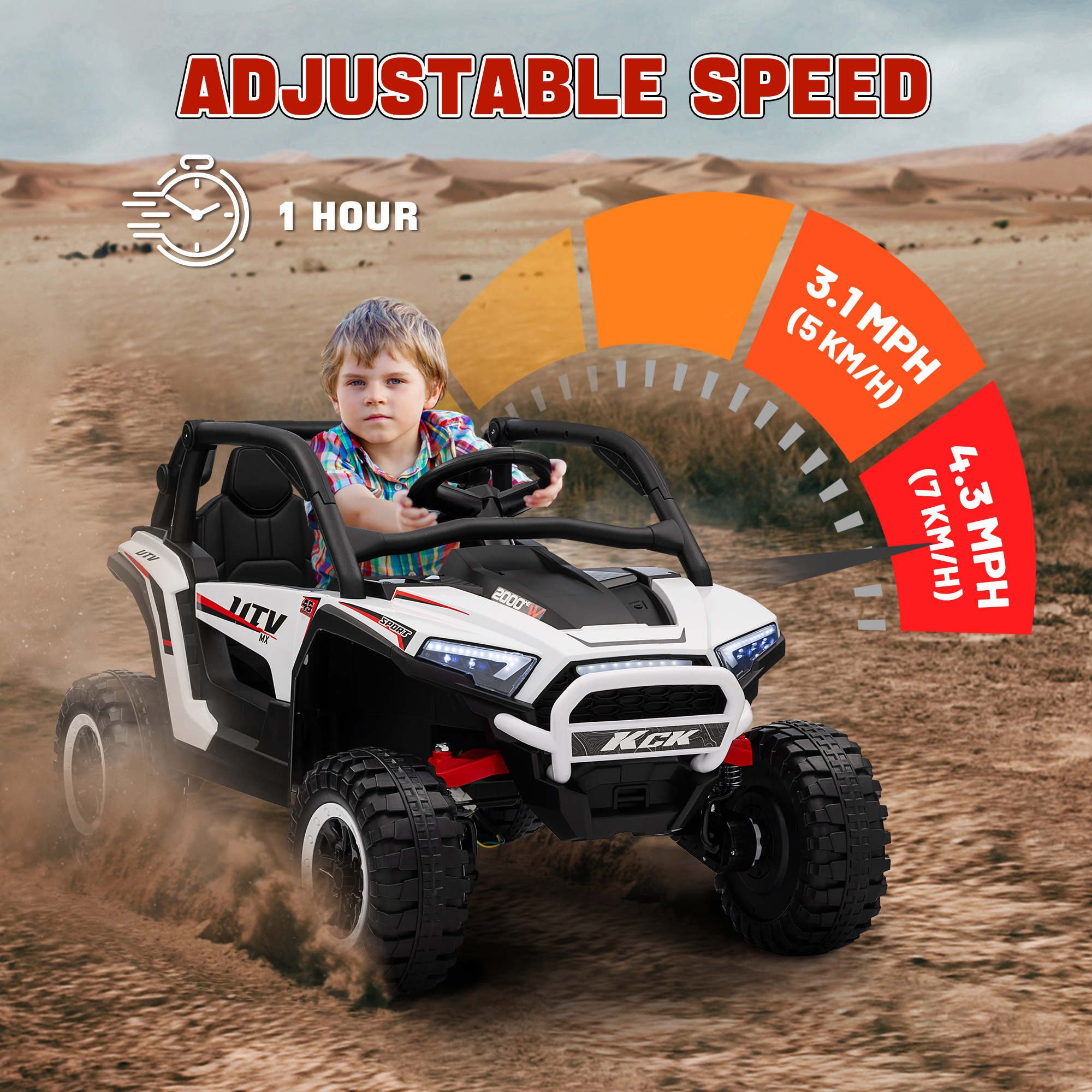 AIYAPLAY 2-Seater 24V Ride-On Truck with Spring Suspension for Kids - Picture 23 of 27