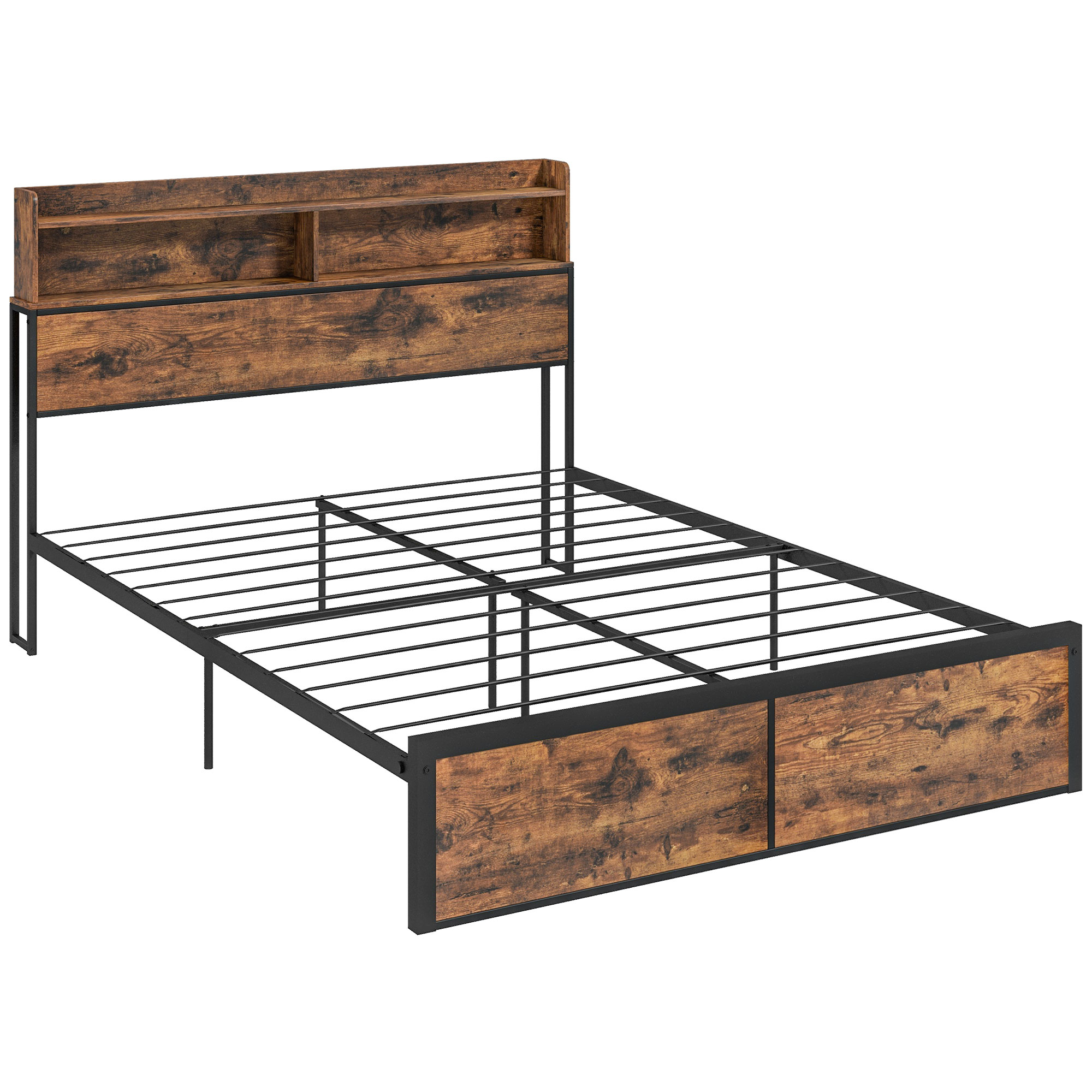 KING BED FRAME with Storage Headboard and Under Bed Storage 5.2FT