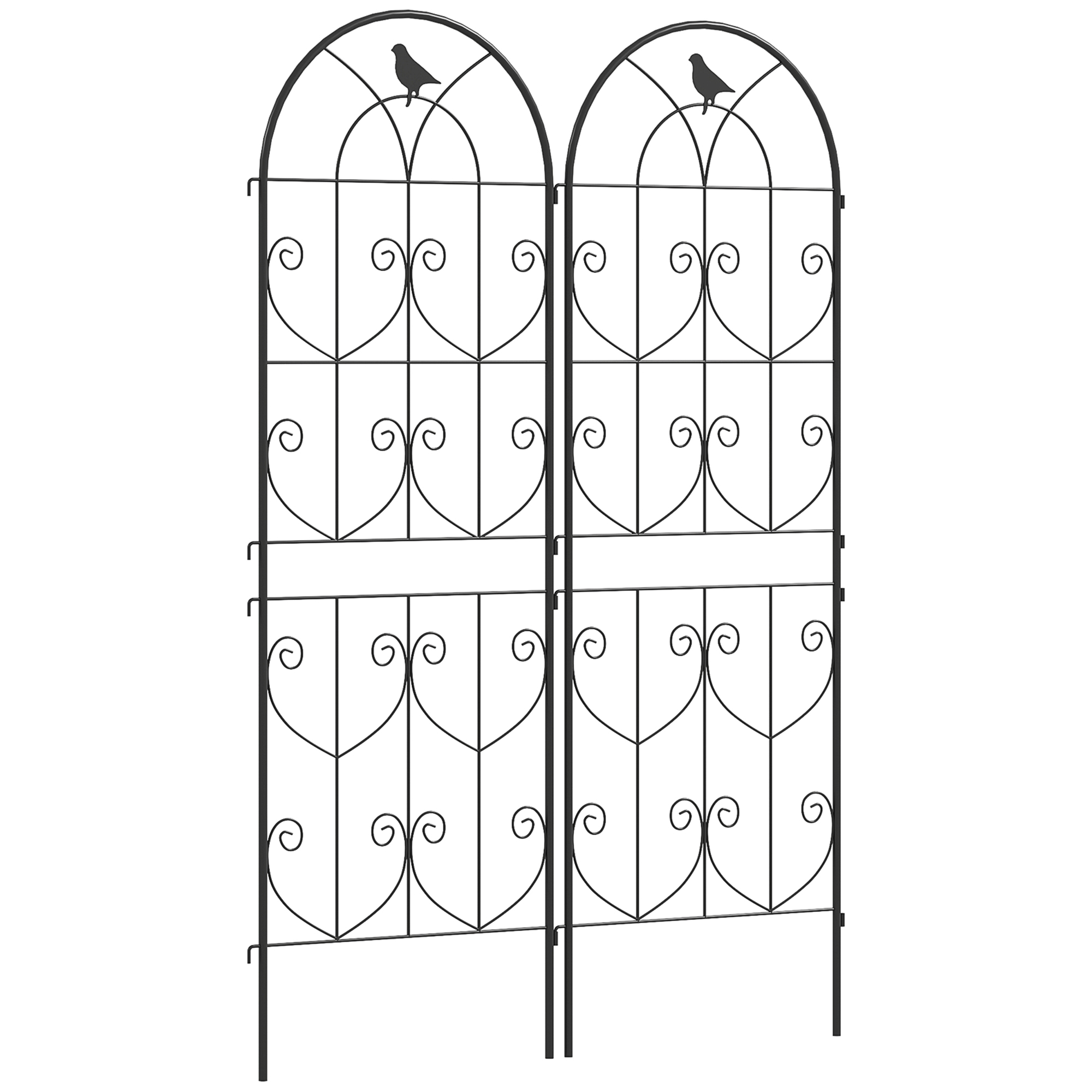 Outsunny Metal Garden Trellis Set of 2, Outdoor Plant Support Panels - 150 x 50cm