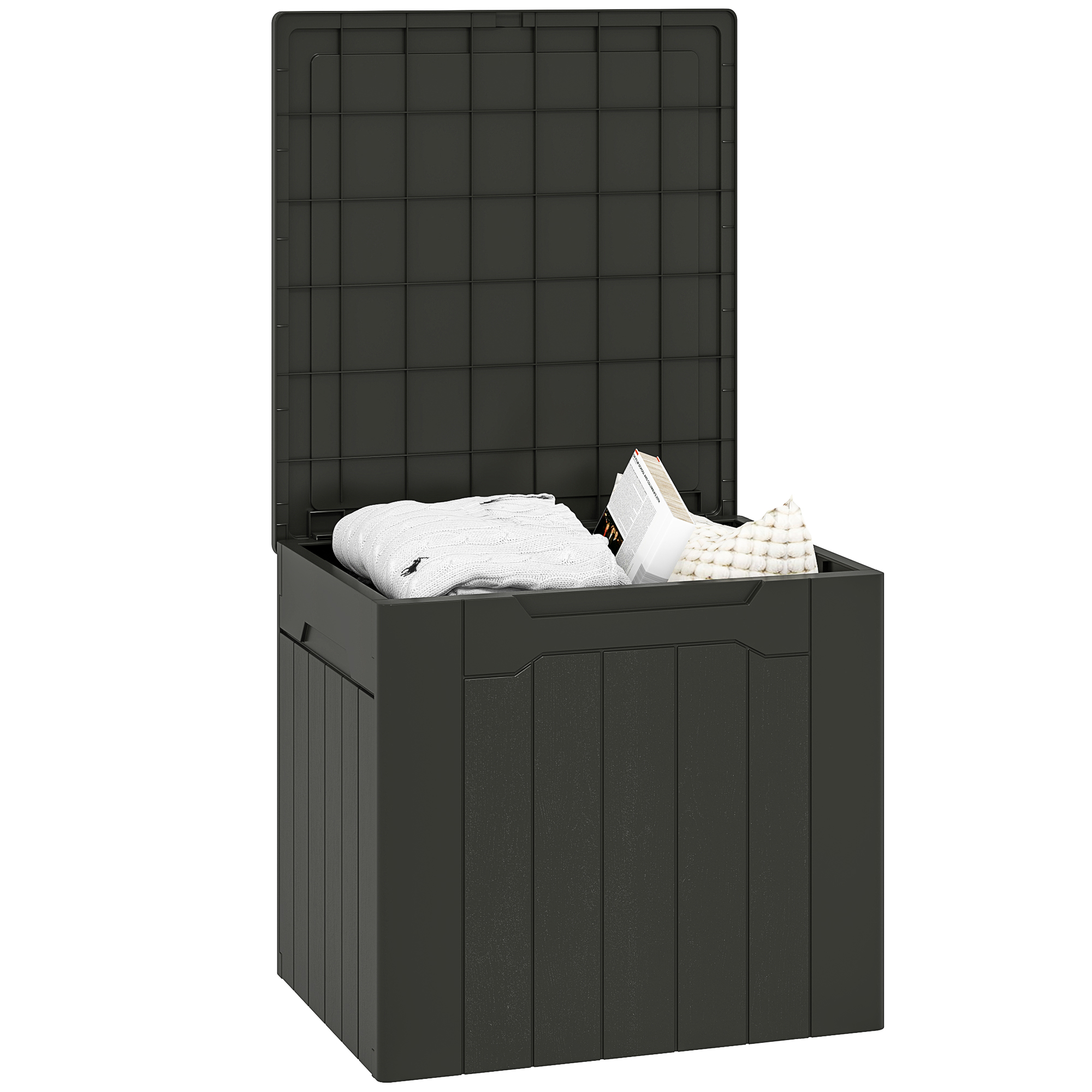 Large Capacity Charcoal Grey Storage Box - Durable & Portable Solution