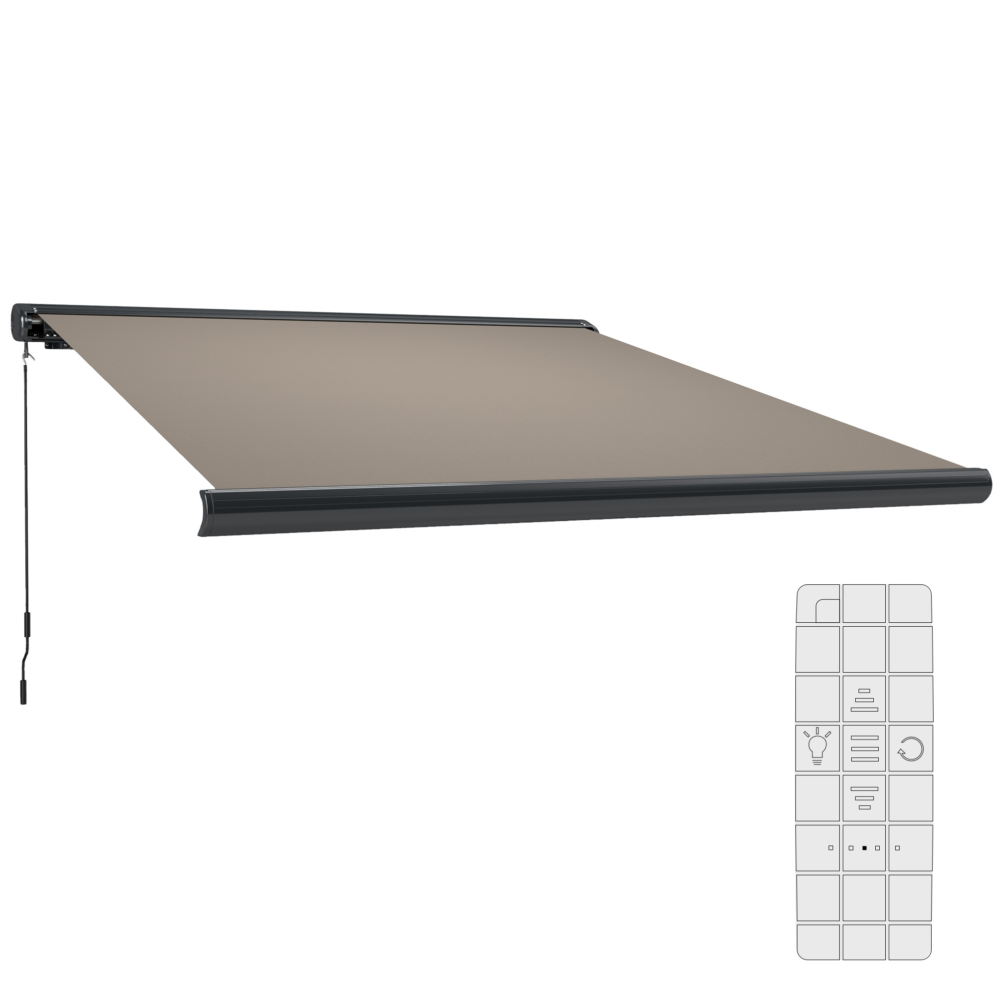 Outsunny Electric Awning - Remote Control & Durable Design For Outdoor Shade