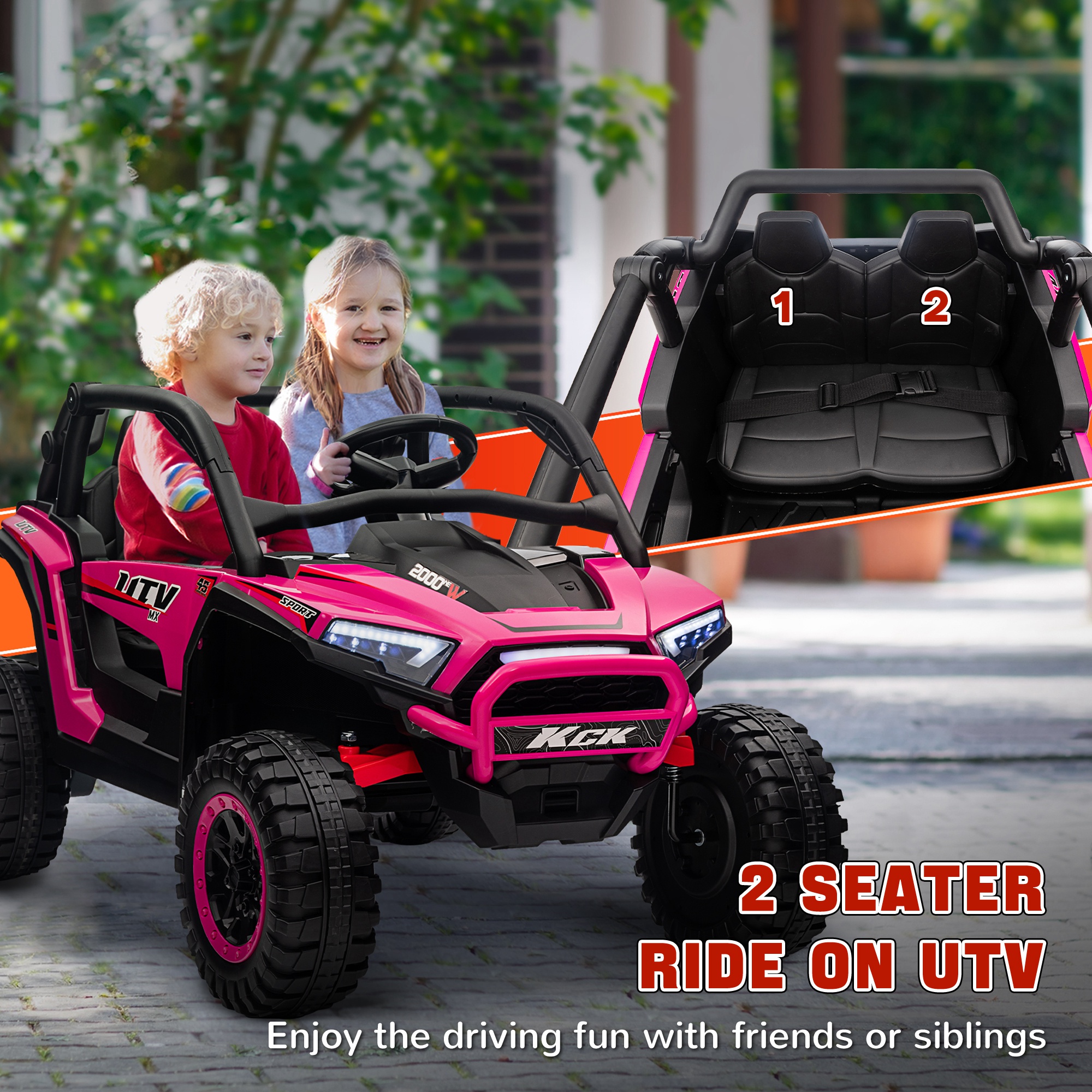 AIYAPLAY 2-Seater 24V Ride-On Truck with Spring Suspension for Kids - Picture 13 of 27