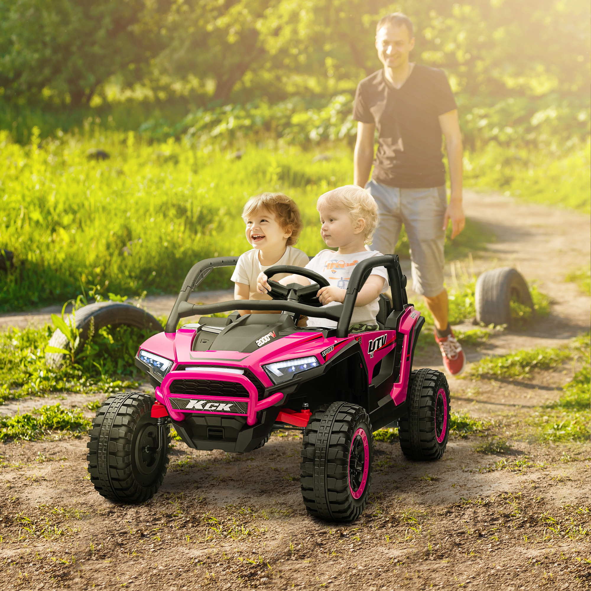 AIYAPLAY 2-Seater 24V Ride-On Truck with Spring Suspension for Kids - Picture 11 of 27