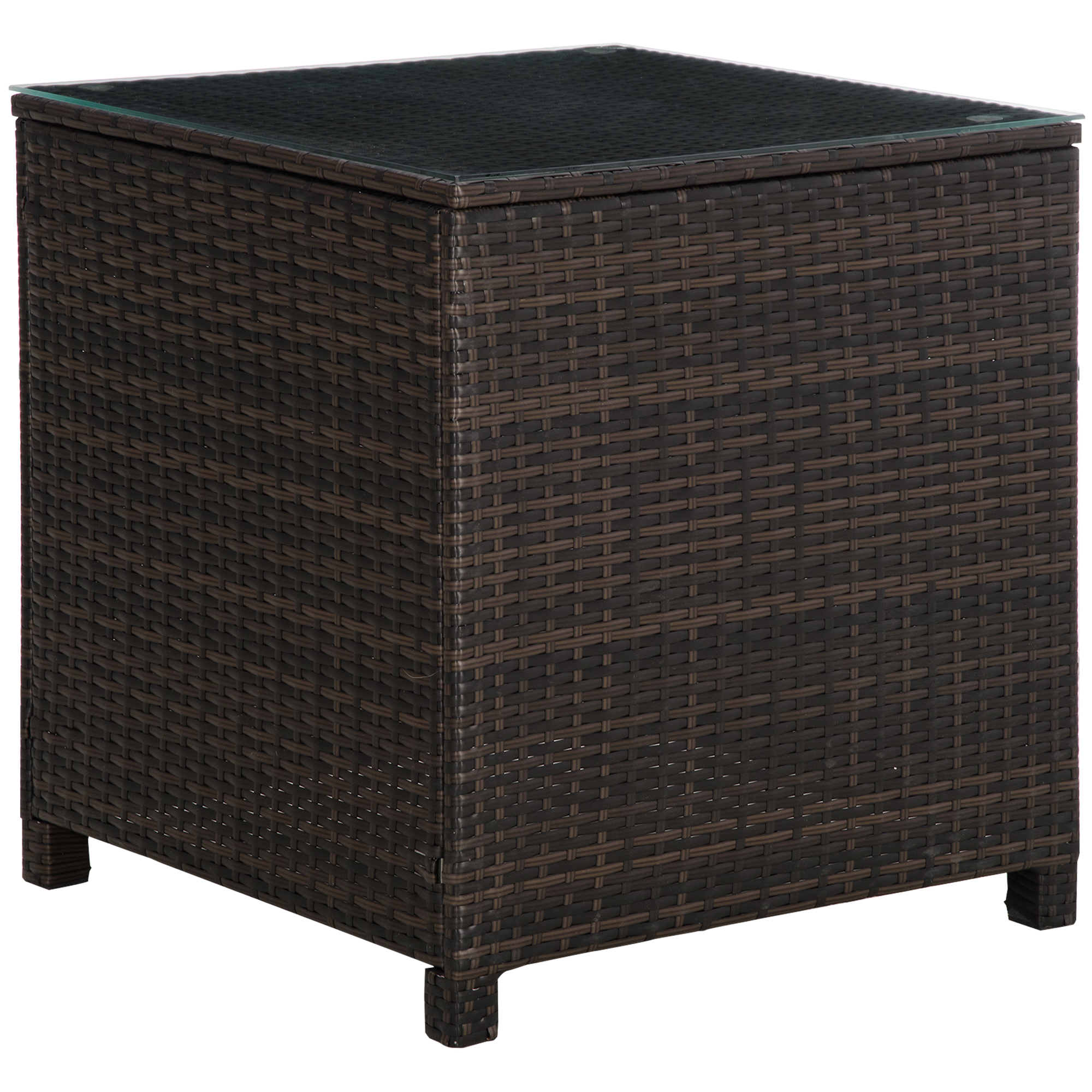  Rattan Side Table-Brown