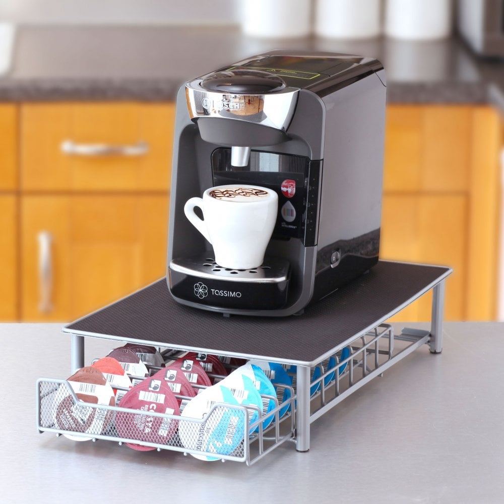 60 Pod Tassimo Coffee Capsule Storage Stand & Drawer | Kitchen Countertop Organiser