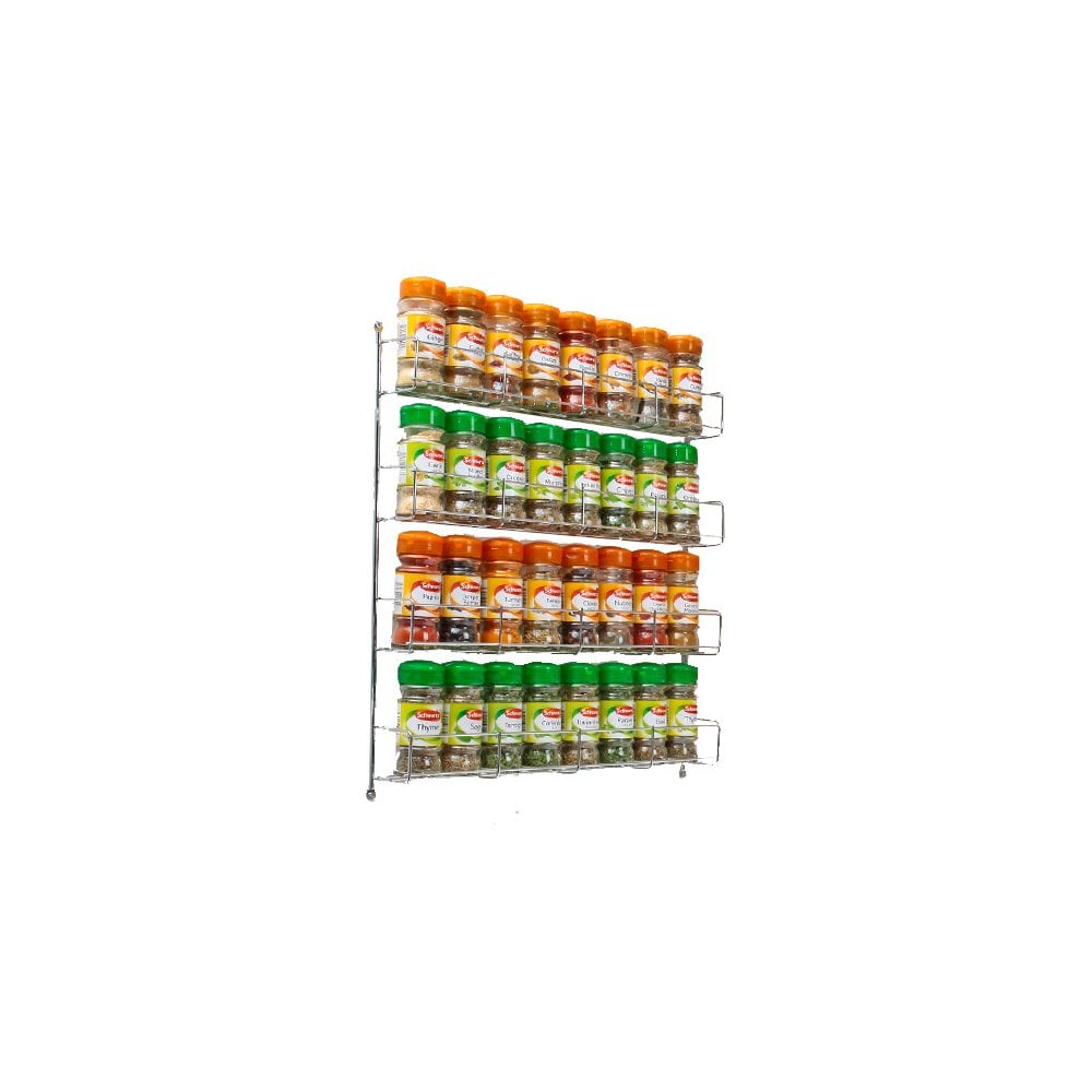 Spice Rack For Kitchen Door Cupboard Or Wall - 4 Tier