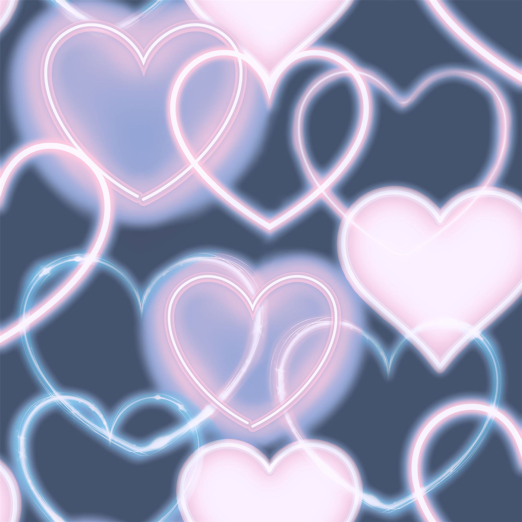 Arthouse Neon Heart Wall Light - Navy & Pink