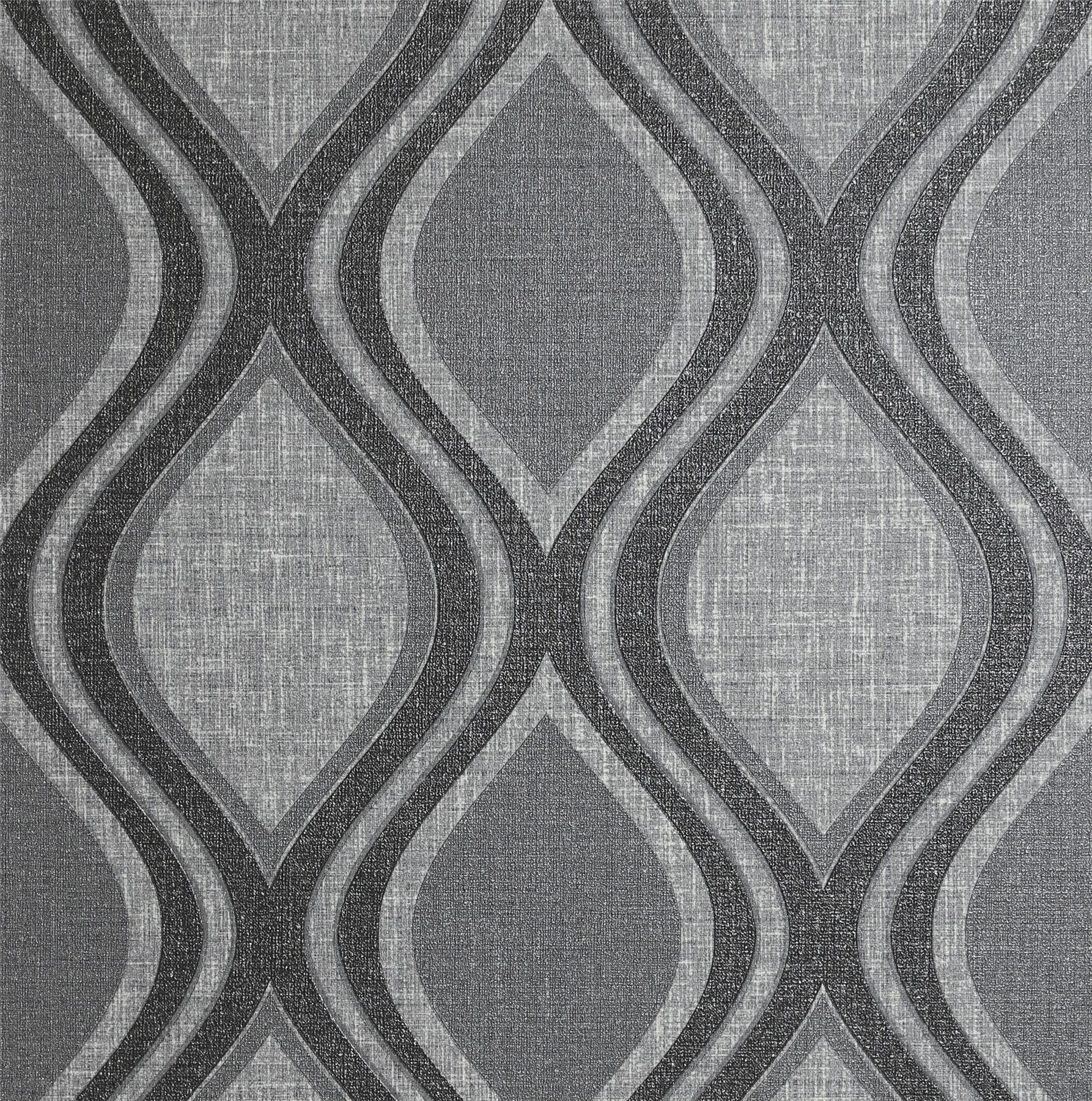 Arthouse Curve Charcoal Wallpaper
