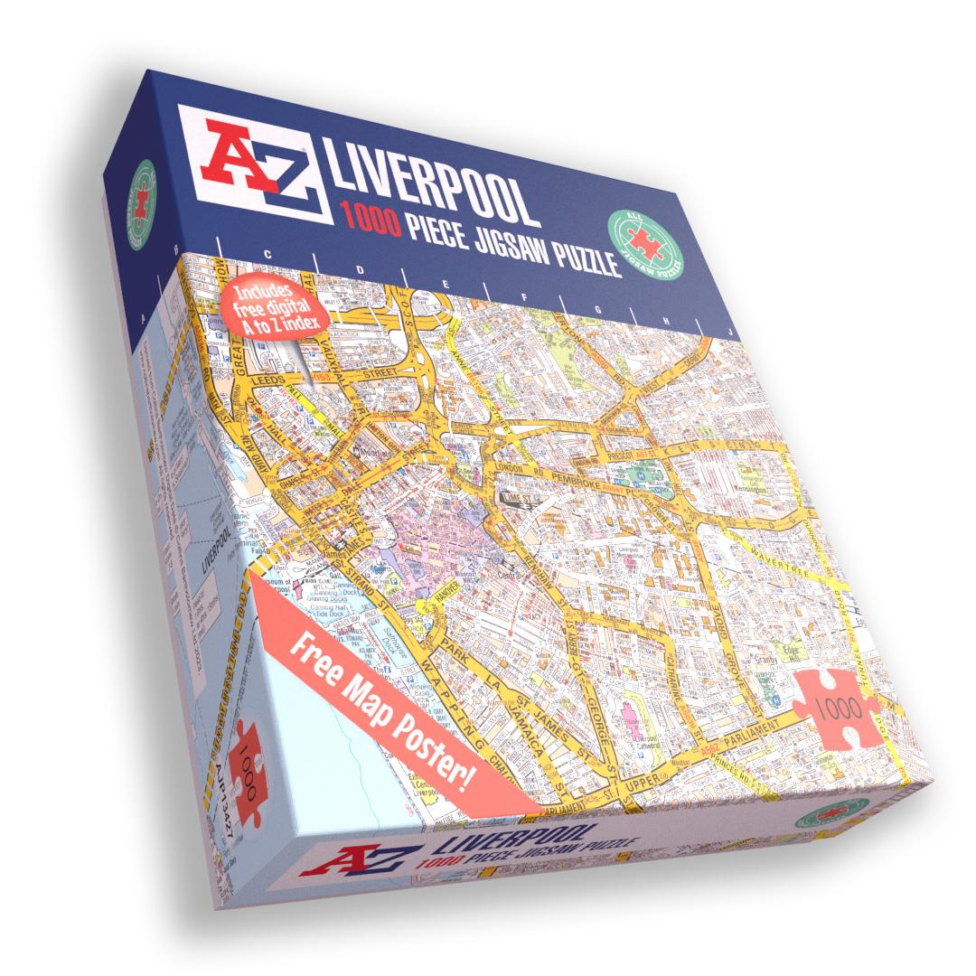 A To Z Map Of  Liverpool 1000 Piece Jigsaw
