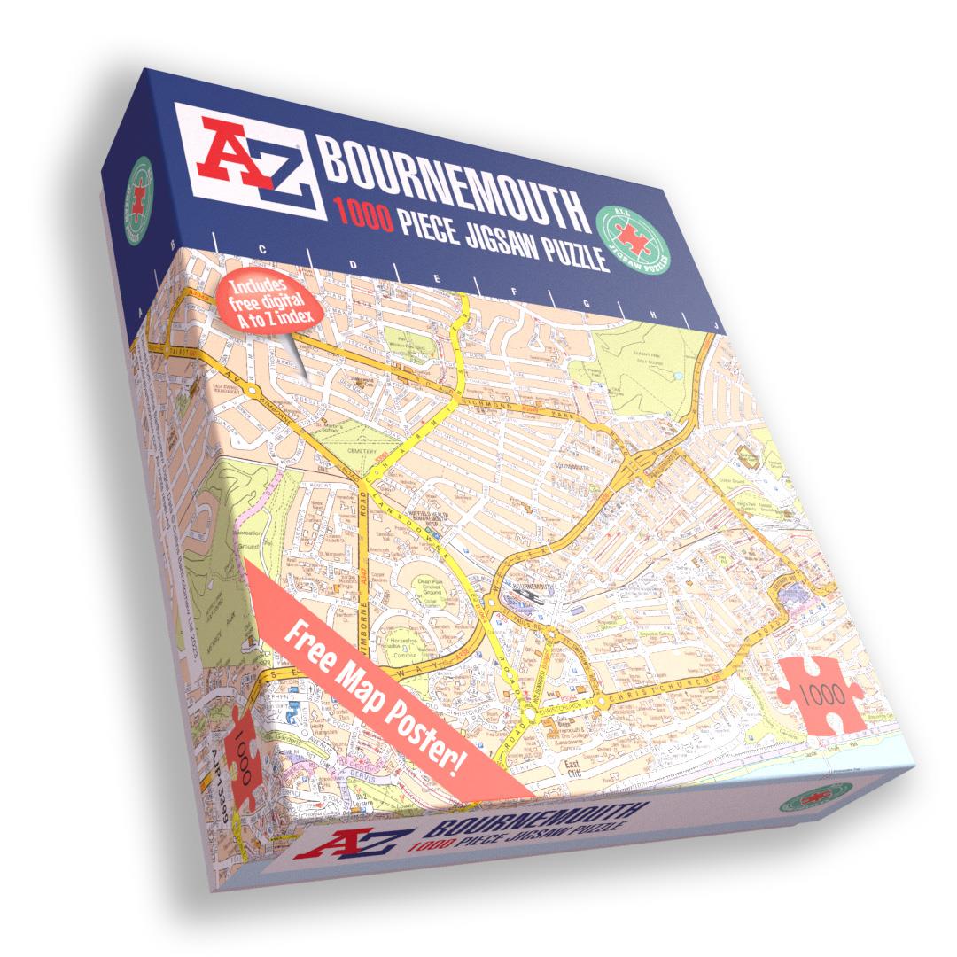 A To Z Map Of  Bournemouth 1000 Piece Jigsaw