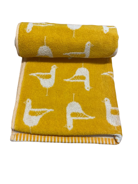 Seagull Turkish Cotton Jacquard Hand Towel Ochre