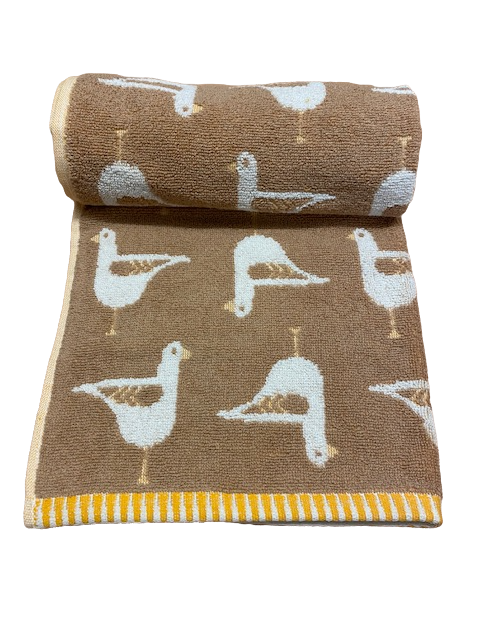 Seagull Turkish Cotton Jacquard Bath Towel Beige