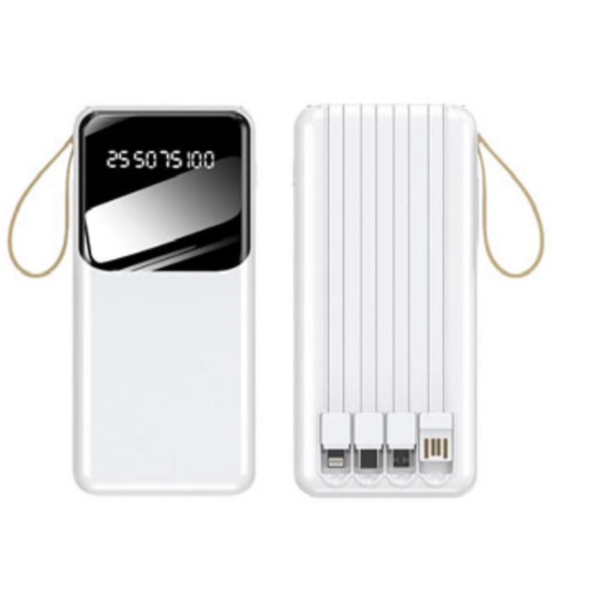 WyeFlux 10,000mAh Power Bank with Built-In Cables