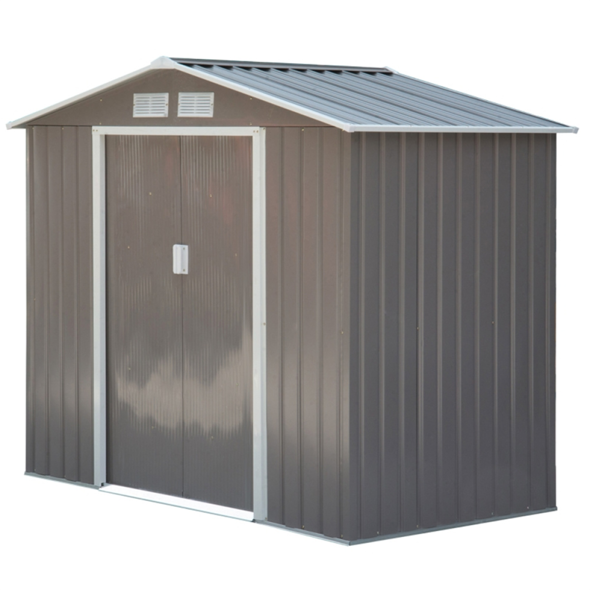 Steel Storage Shed Garden Tool House 7' X 4'  White-As ( Amazon Shipping)（Prohibited By Walmart）