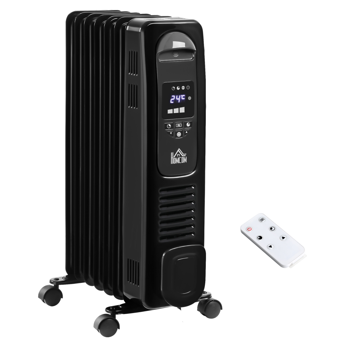 1500w Digital Oil Filled Radiator Portable Electric Heater With Led Display