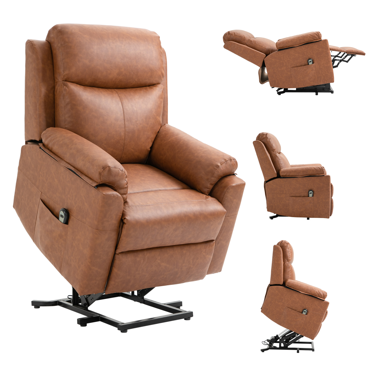 Power Lift Chair Electric Riser Recliner With Remote Control, Brown Homcom