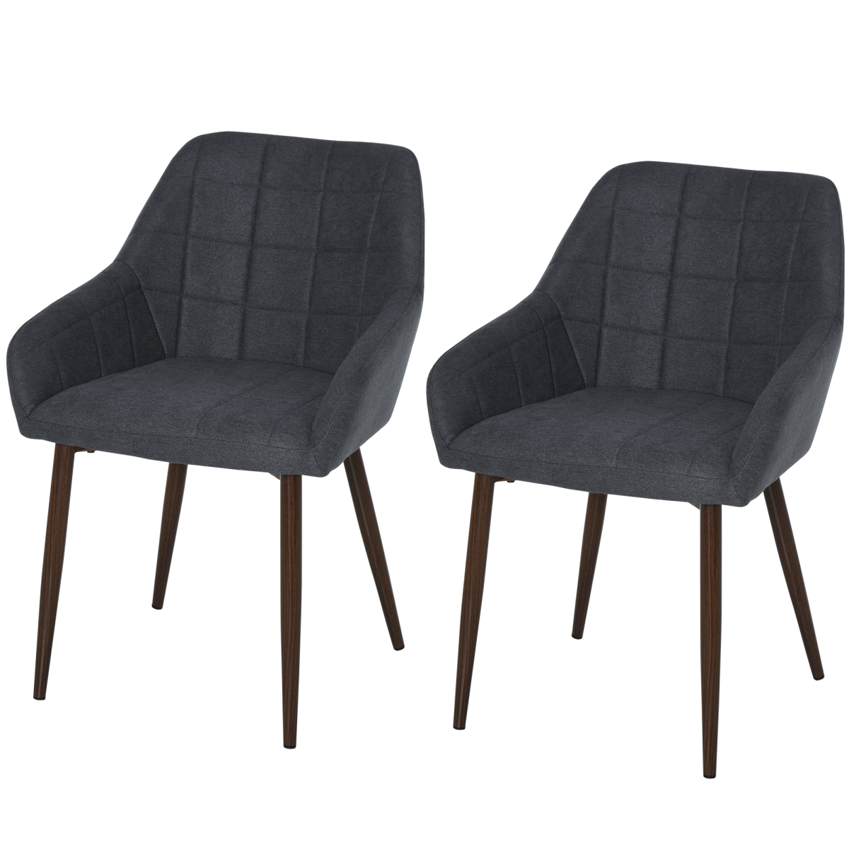 Homcom 2 Pieces Dining Chair With Sponge Padding Metal Leg For Home Office