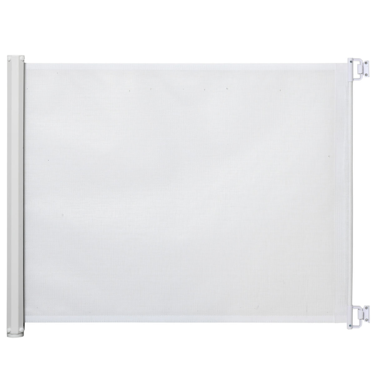 Pawhut Retractable Pet Safety Gate, Folding Stair Barrier, Guard Door - White