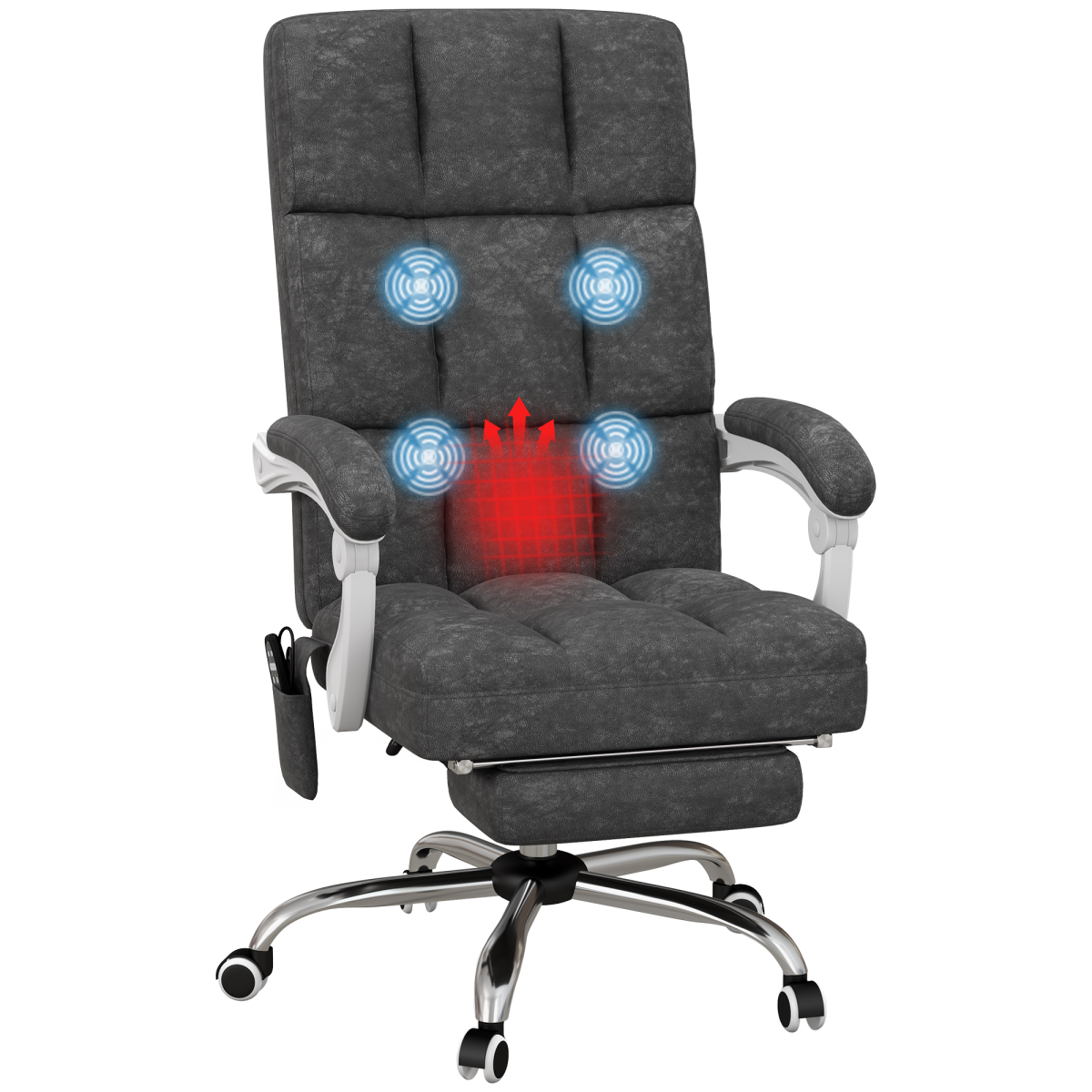 Vinsetto Microfibre Fabric Vibration Massage Office Chair For Home, Grey