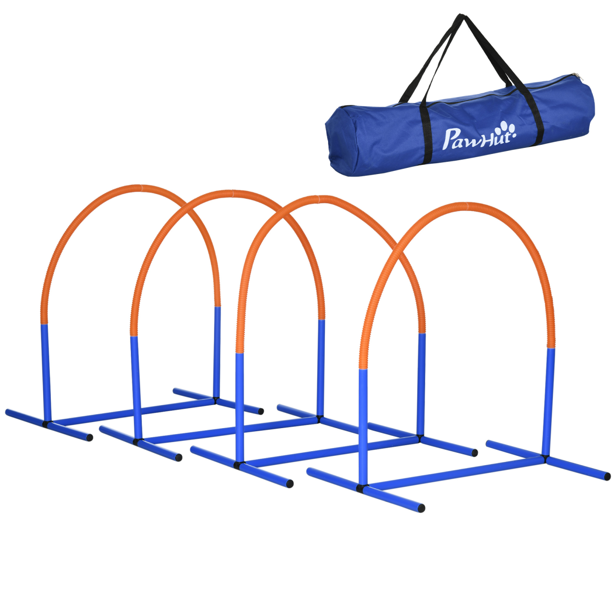 Pawhut Dog Agility Training Equipment Pet Agility Training Set With Carry Bag