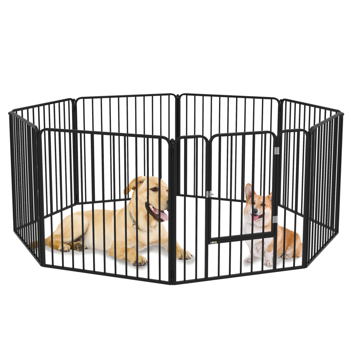 Pawhut 80cm 8 Panels Heavy-Duty Dog Playpen For Small, Medium Dogs