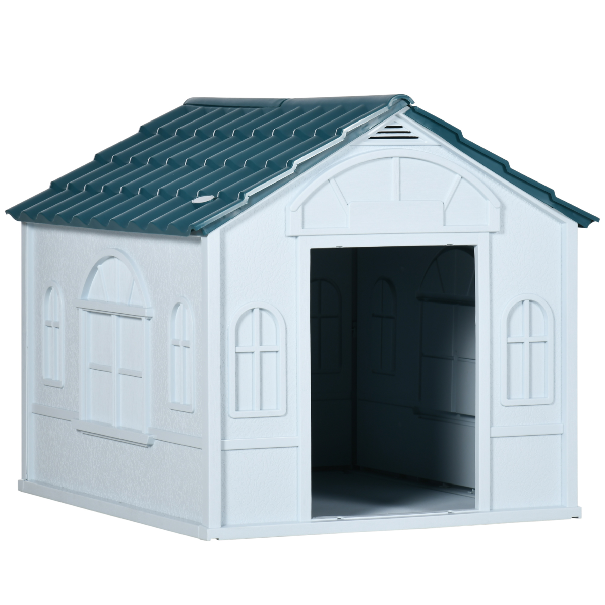 Pawhut Weather-Resistant Dog House, Puppy Shelter For Medium Dogs - Blue