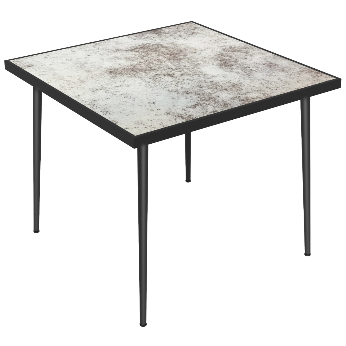 Outsunny Outdoor Dining Table For 4 With Marble Effect Tempered Glass Top Grey