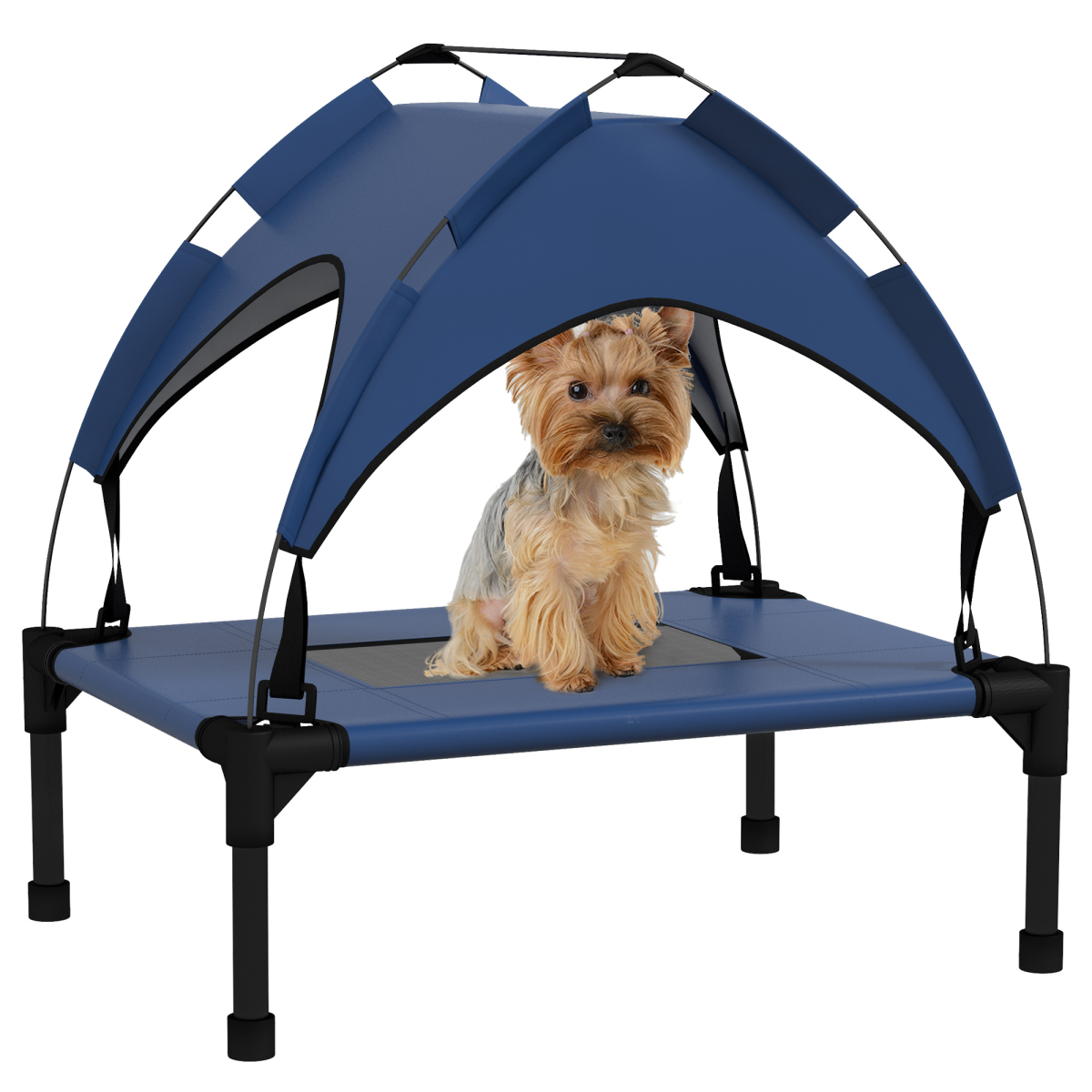 Pawhut Cooling Raised Dog Bed W/ Breathable Mesh, For Mini, S Dogs - Dark Blue