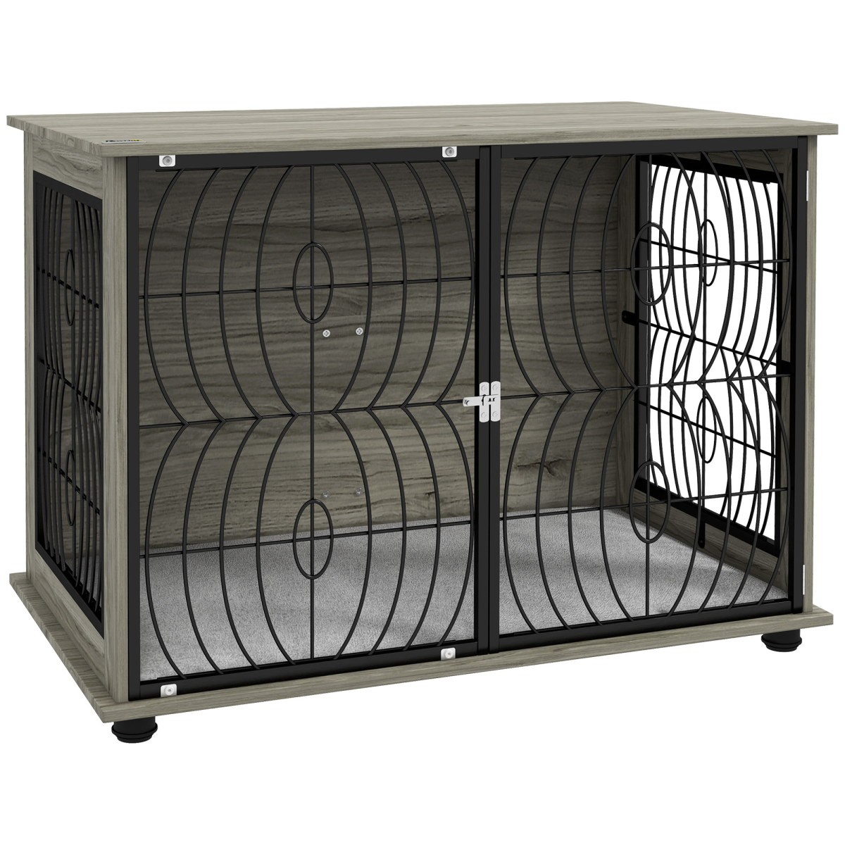 Pawhut 29.5" Dog Crate Furniture End Table W/ Cushion For Medium Dogs