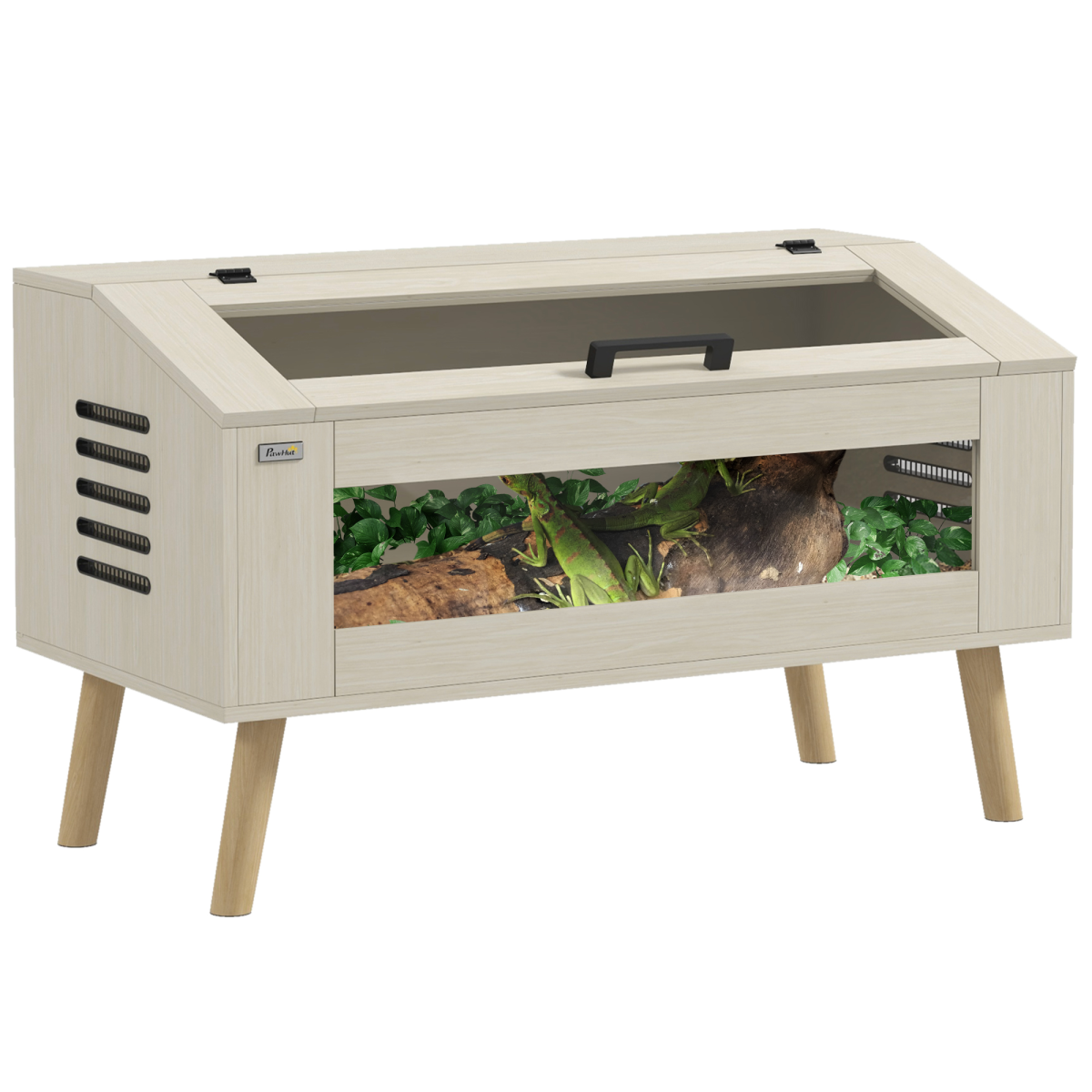 Pawhut Reptile Terrarium, 111l Snake Vivarium With Tempered Glass Windows