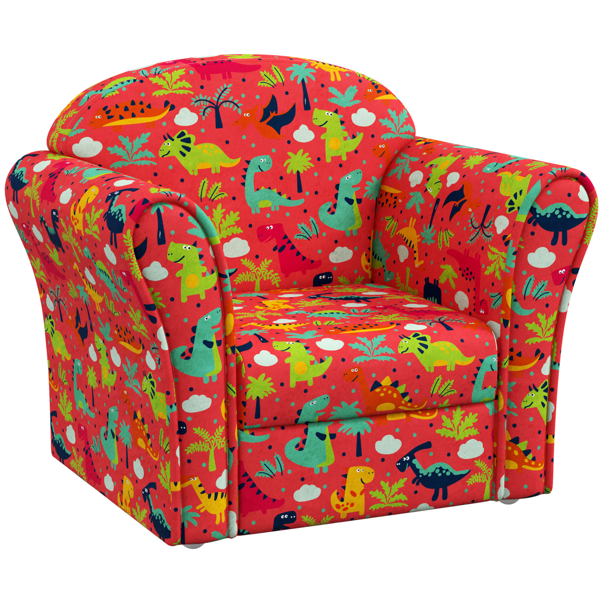 AIYAPLAY Toddler Dinosaur Sofa Chair - Red, 18-36 Months