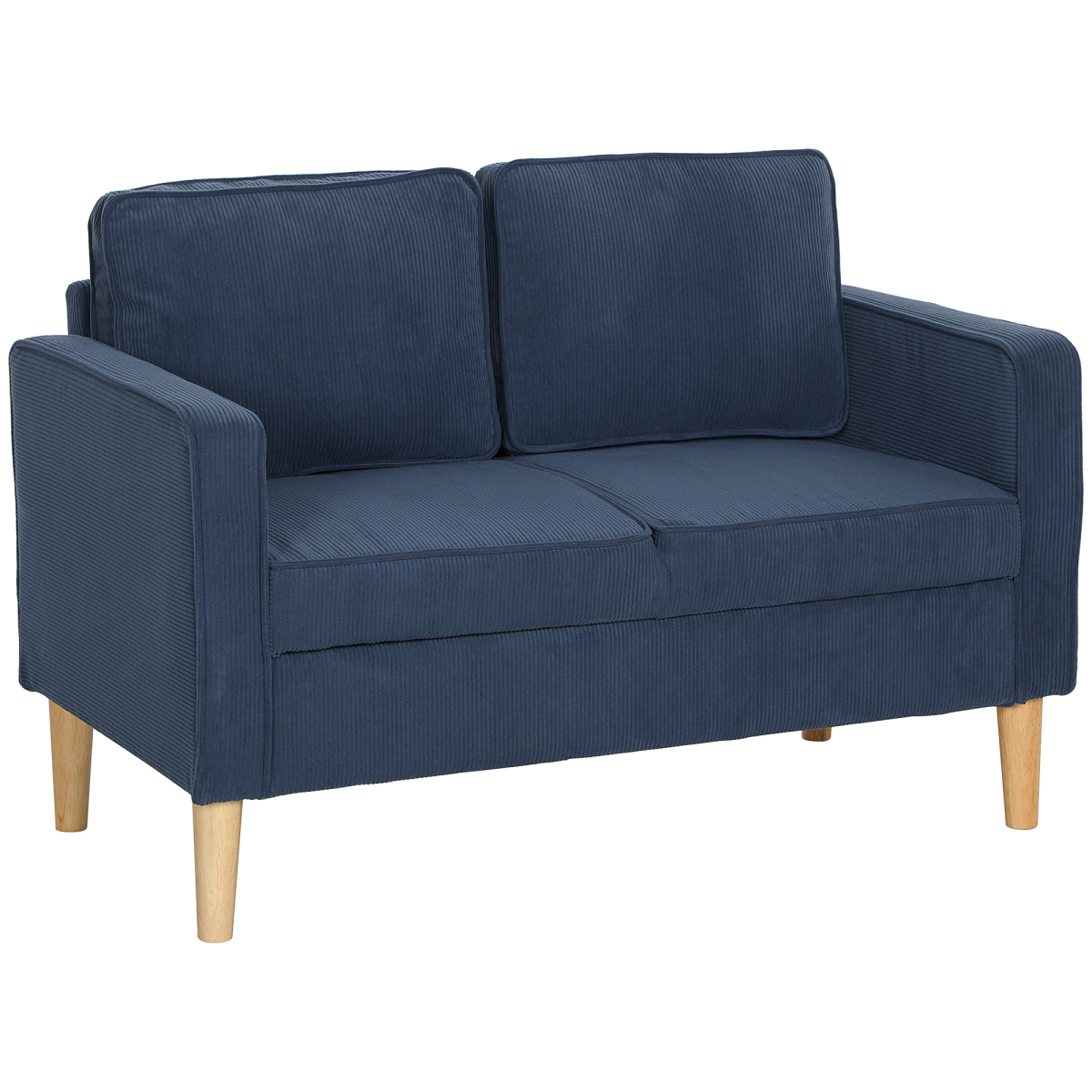 Homcom Compact 2 Seater Sofa With Under Seat Storage For Small Spaces
