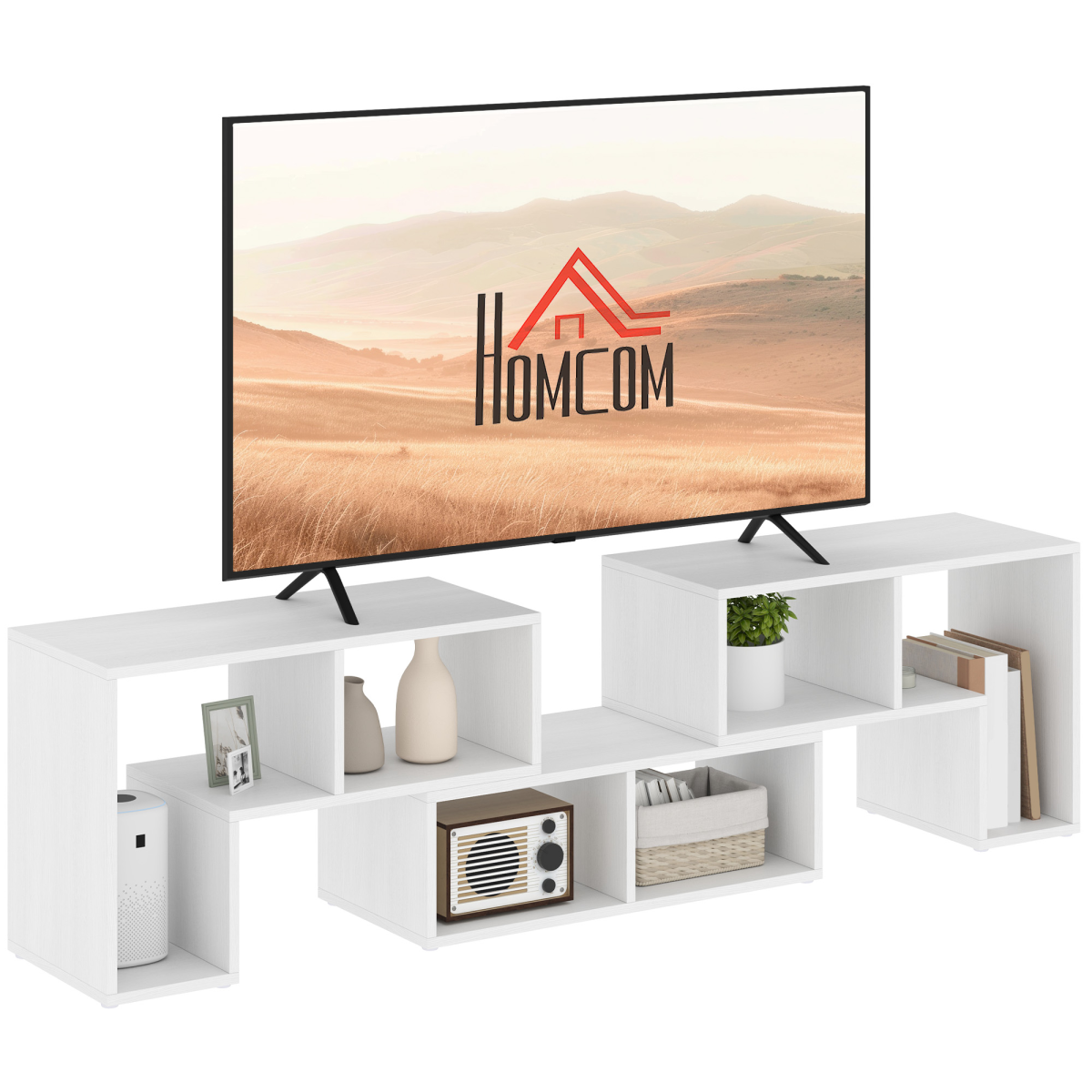 Homcom Tv Unit For Tvs Up To 75 Inches, Free Combination Tv Stand