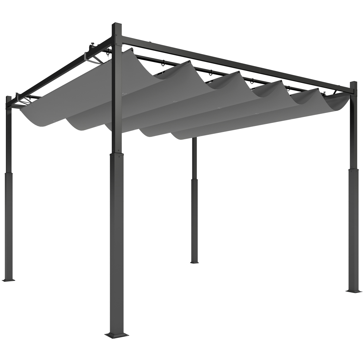 Outsunny 3 X 3(M) Pergola With Retractable Roof, 80mm Metal Column